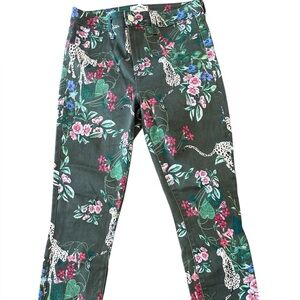L'AGENCE Green Floral, Jungle Print Pants